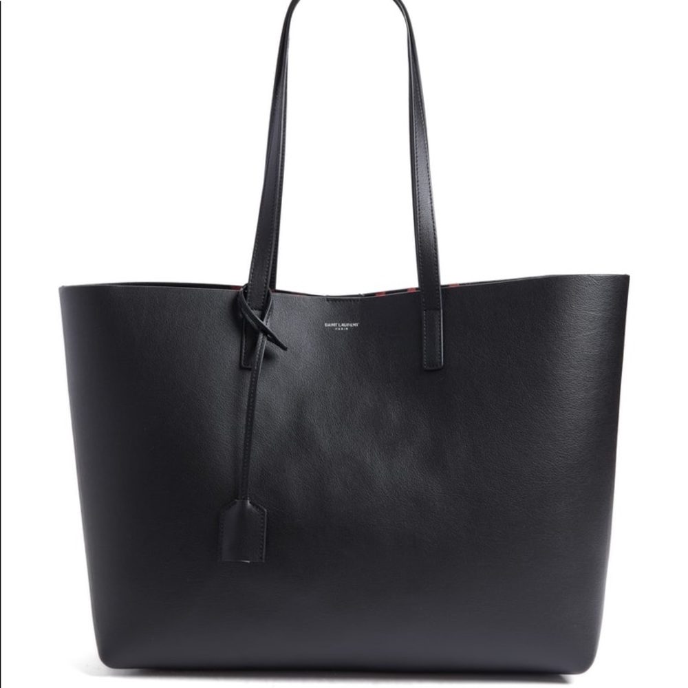 Saint Laurent E/W Leather Tote Leopard Spot Pouch